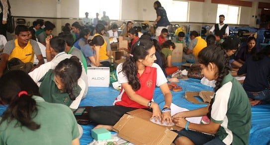 Students participating in competition.